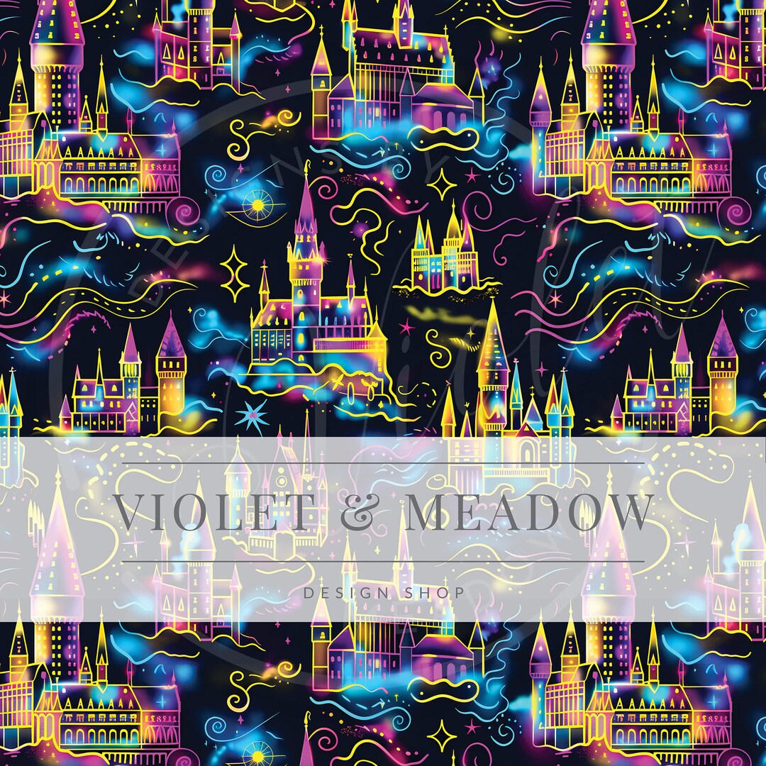 Wizard Castle Magic Cute Seamless Repeat Pattern Backgrounds Printable ...