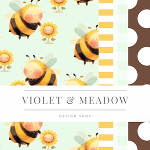 Bumble Bee | Seamless Pattern | Instant Download | Printable Digital Paper | Surface Design |  Repeating Pattern | Paper Pack Bundle