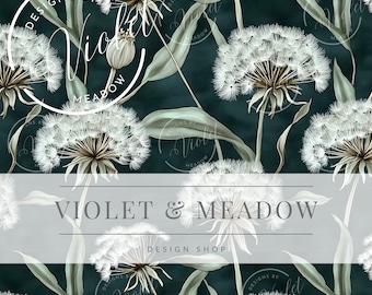 Dientes de león / Flores de acuarela / Lindo patrón repetitivo sin costuras / Fondos / Papel imprimible / Papel decorativo / Bribrant Botanicals
