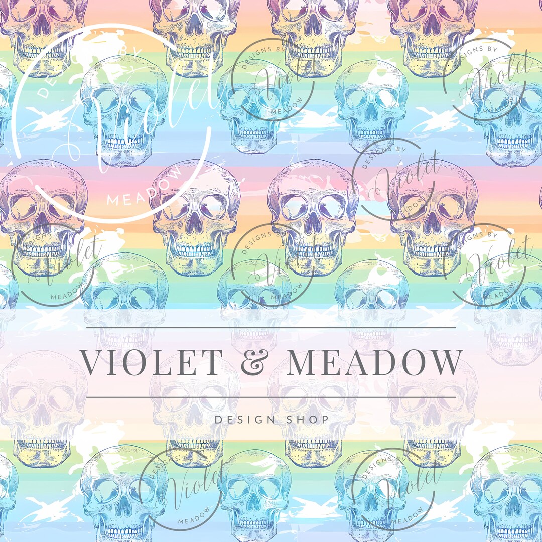 Pastel Gothic Skulls Seamless Pattern | Skull Seamless Repeat Pattern ...