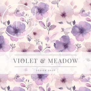 Shabby Chic Flowers Seamless Pattern, Soft Pastel Watercolor  Surface Design, Watercolor Seamless Pastel Flowers