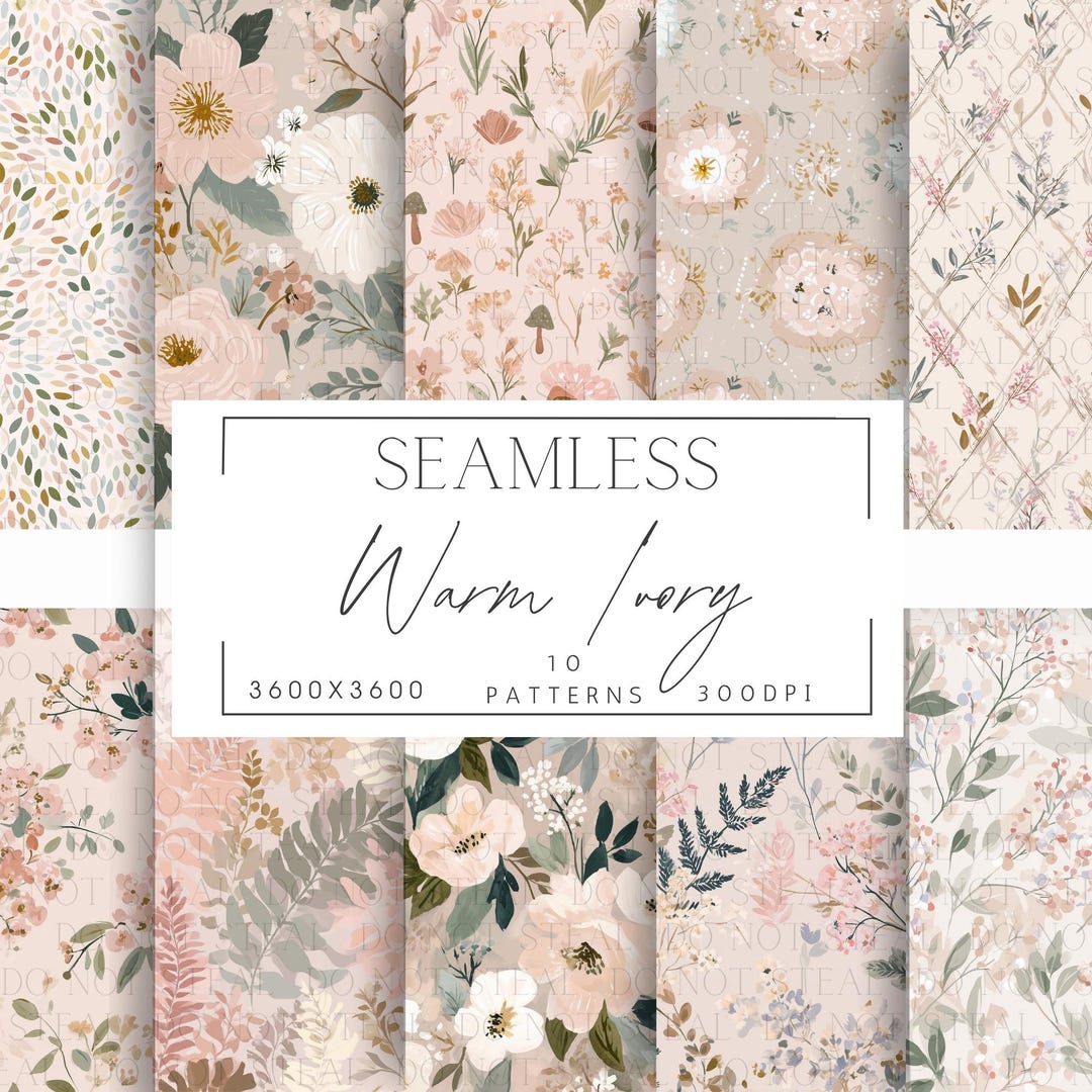 Country Cottage Paper Pack | Soft Neutral Floral Pattern | Vintage ...