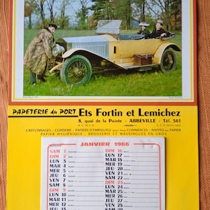 Old wall advertising calendar 1966 Rolls-Royce automobile 1913, 25 x 35 cm, Very good condition, Old Paper Collection