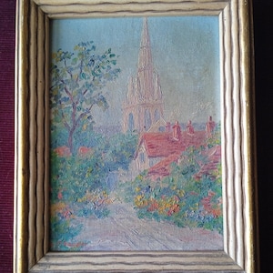 E. Maxted Seager ,King's Richard's Walk , Chichester , Sussex , England, Oil on canvas board , Framed