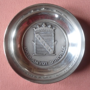 Aviso Amyot d&#39;Inville Marine Nationale Medal on silver metal cup F.I.A. Lyon Dardilly Very good condition
