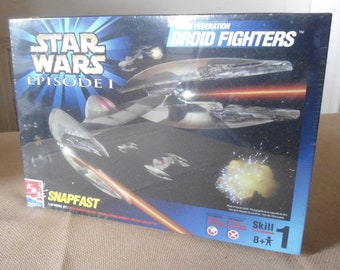 Star Wars Episode I Trade Federation Droid Fighters AMT ERTL 1:48 Model Kit New Model under cellophane