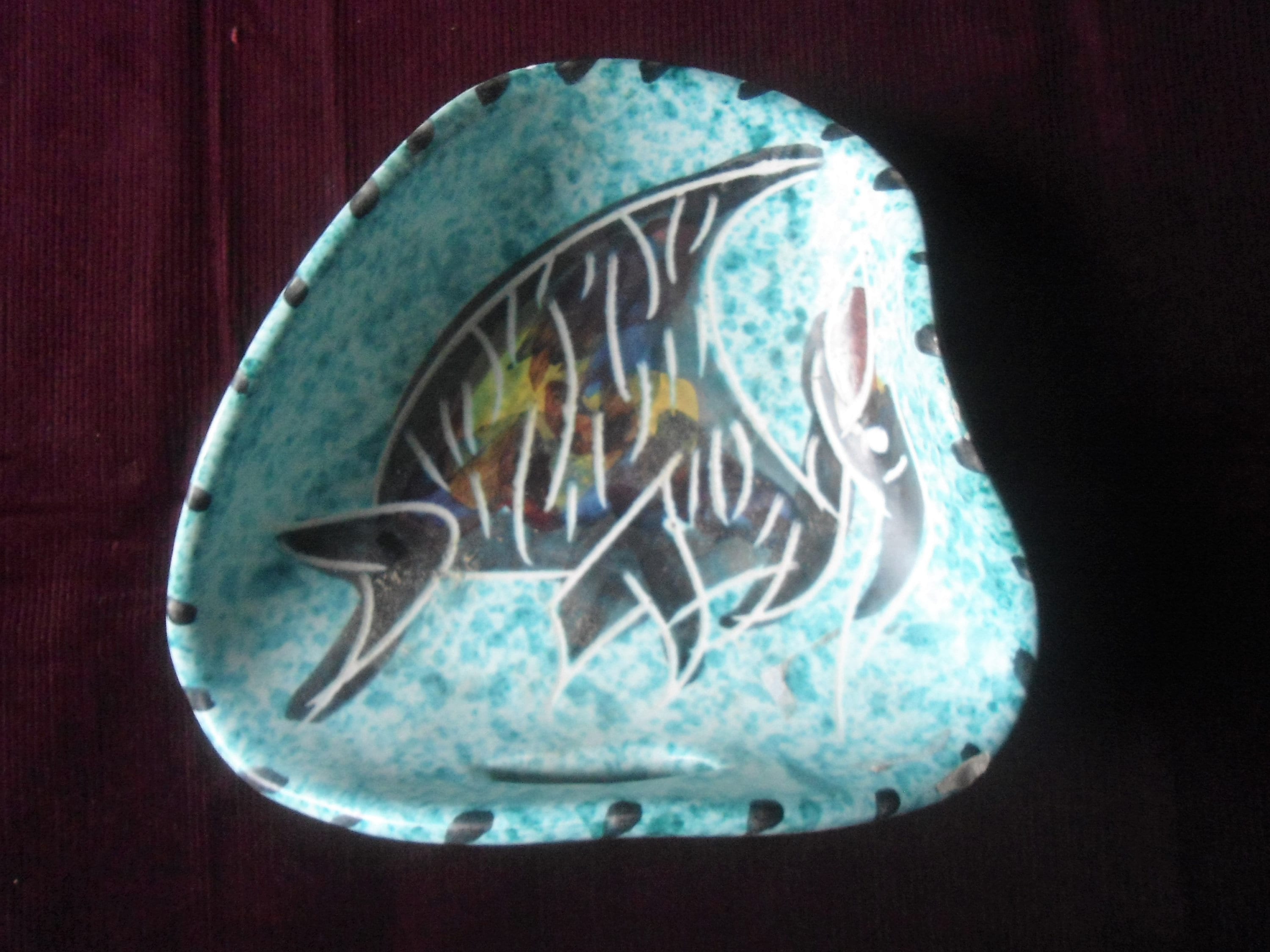 Yvan Borty Vallauris Coupe Tripode en Céramique à Décor Zoomorphe