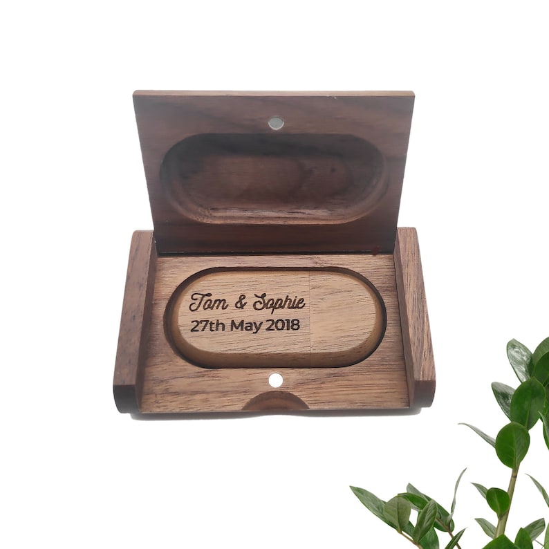 Personalised Wooden Wood USB Flash Drive Stick With Box Walnut Maple Wedding Anniversary Christening Birthday Gift 8GB 16GB 32GB 64GB image 5