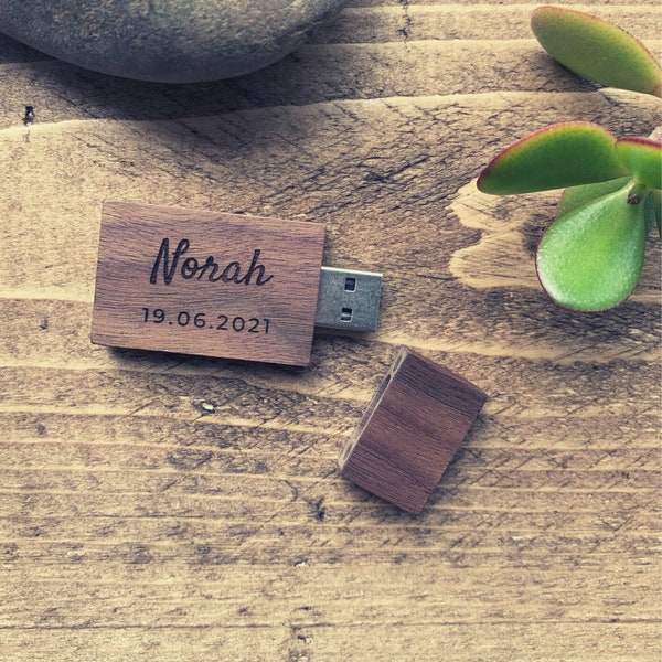 USB Stick Stick - Ahorn Walnuss - Holz Holz - Hochzeit Geburtstag Fotografie Logo Maßgeschneidertes Geschenk 4GB - 64GB