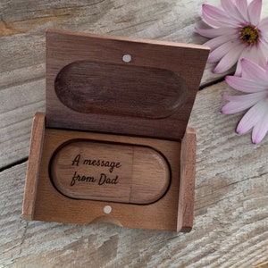 Memoria USB de madera personalizada con caja personalizada, nogal, arce, regalo de aniversario de bodas, cumpleaños, USB 2.0, USB 3.0, 8 GB-64 GB