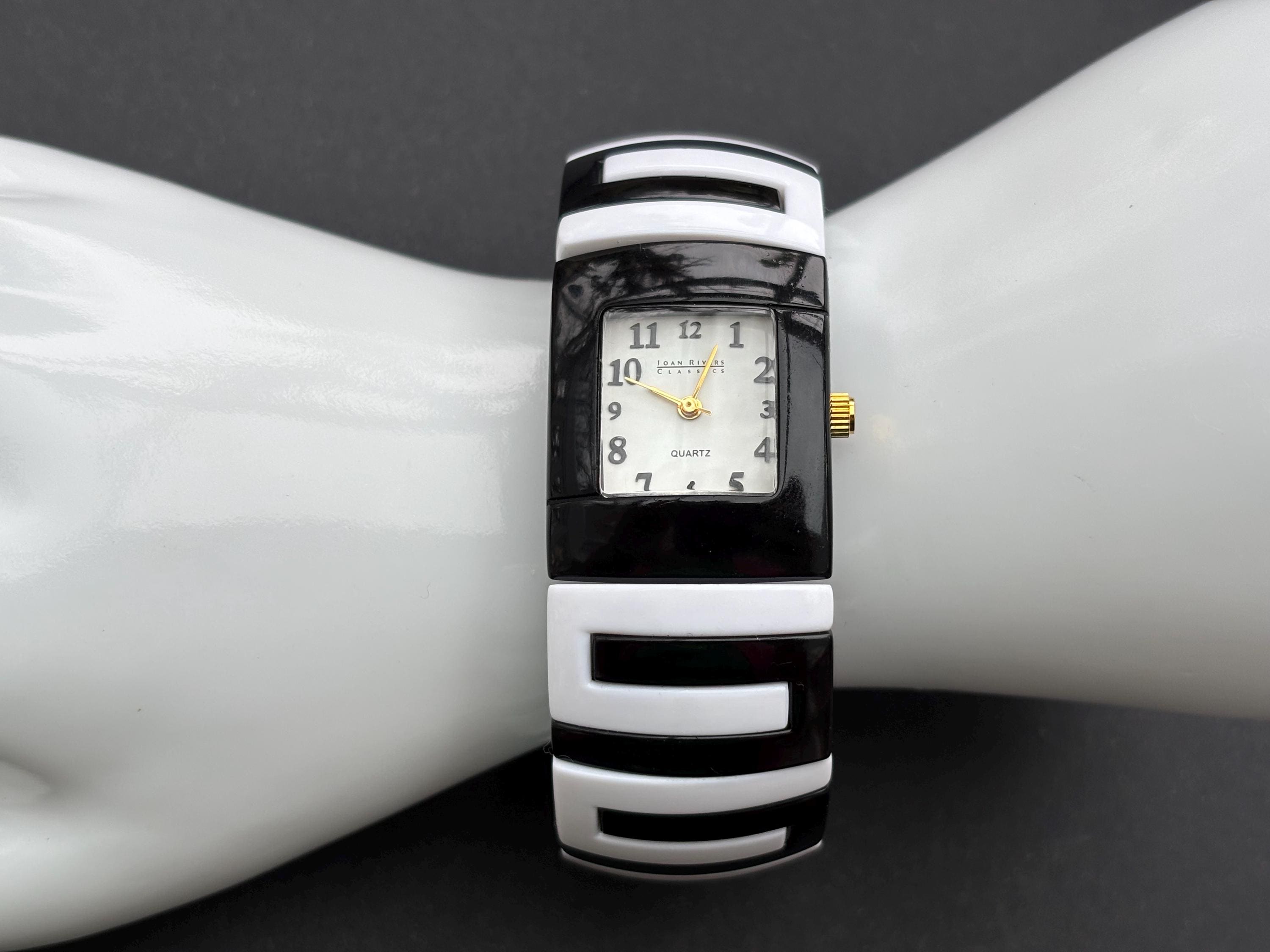 Joan Rivers Black Watch Stainless Steel Band Rhinestone Accent Elegant Timepiece il_fullxfull.7745342431_h89i.jpg main image 3