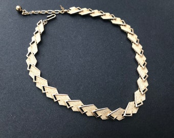 Vintage Signierte Trifari Diamant Modernist Link Halskette