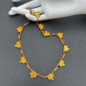 Vintage Art Deco Era Topaz Paste Vauxhall Glass Necklace, Wedding Jewellery