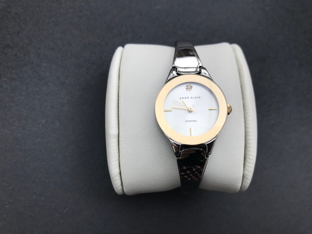 Vintage Ann Klein Womens Dainty Silver Watch 6.5\