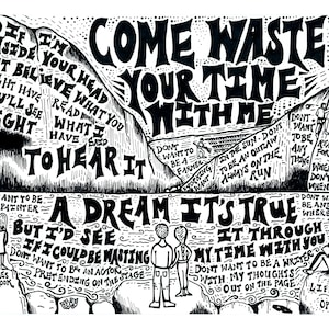 Waste - Phish handgemaakte songtekstprint