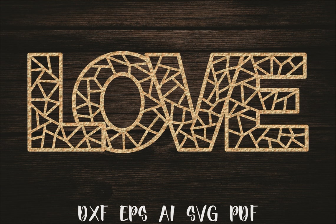 Word Love wall Decor laser cut files Laser Etsy