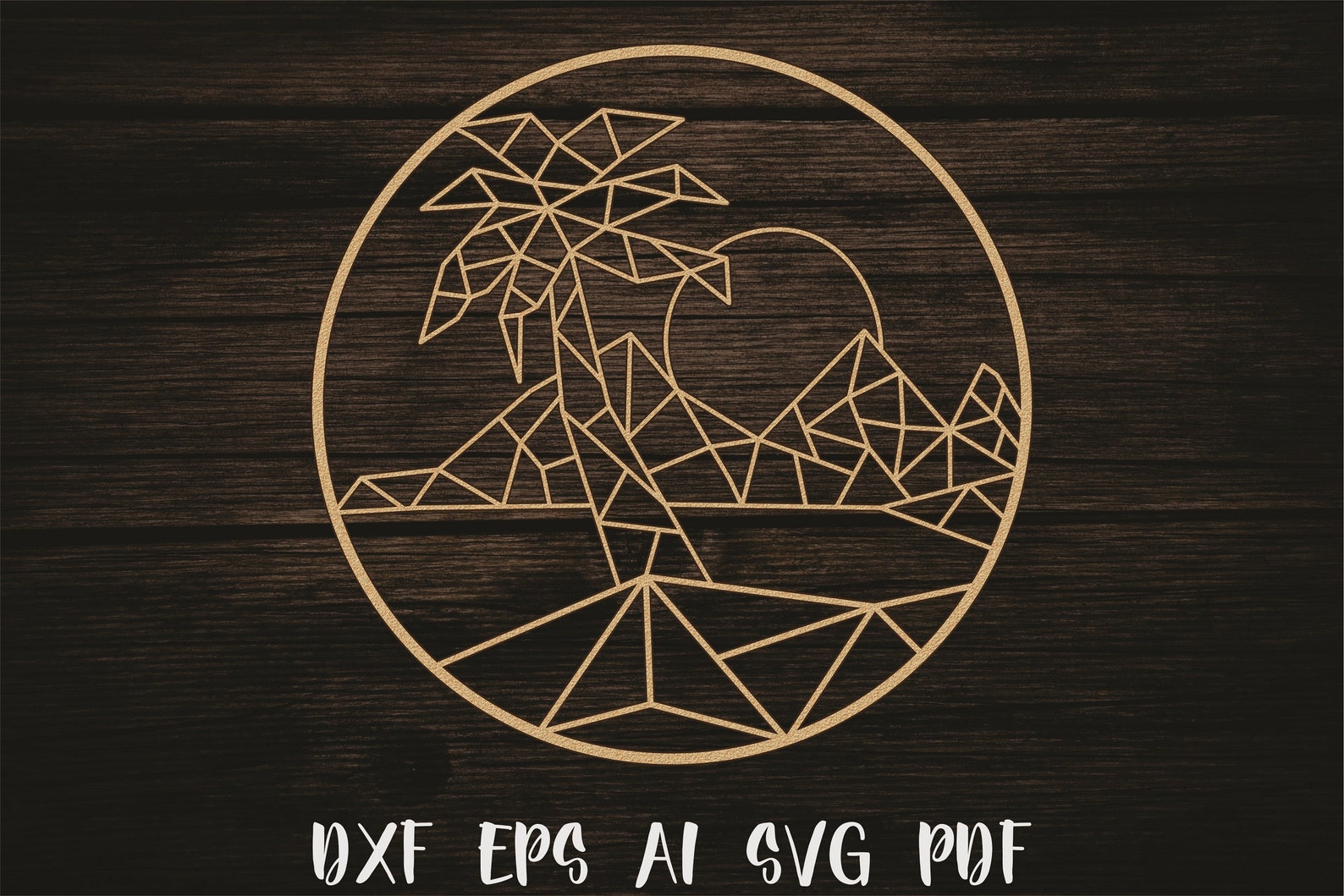 Beach landscape wall Decor laser cut files Laser Machine Etsy