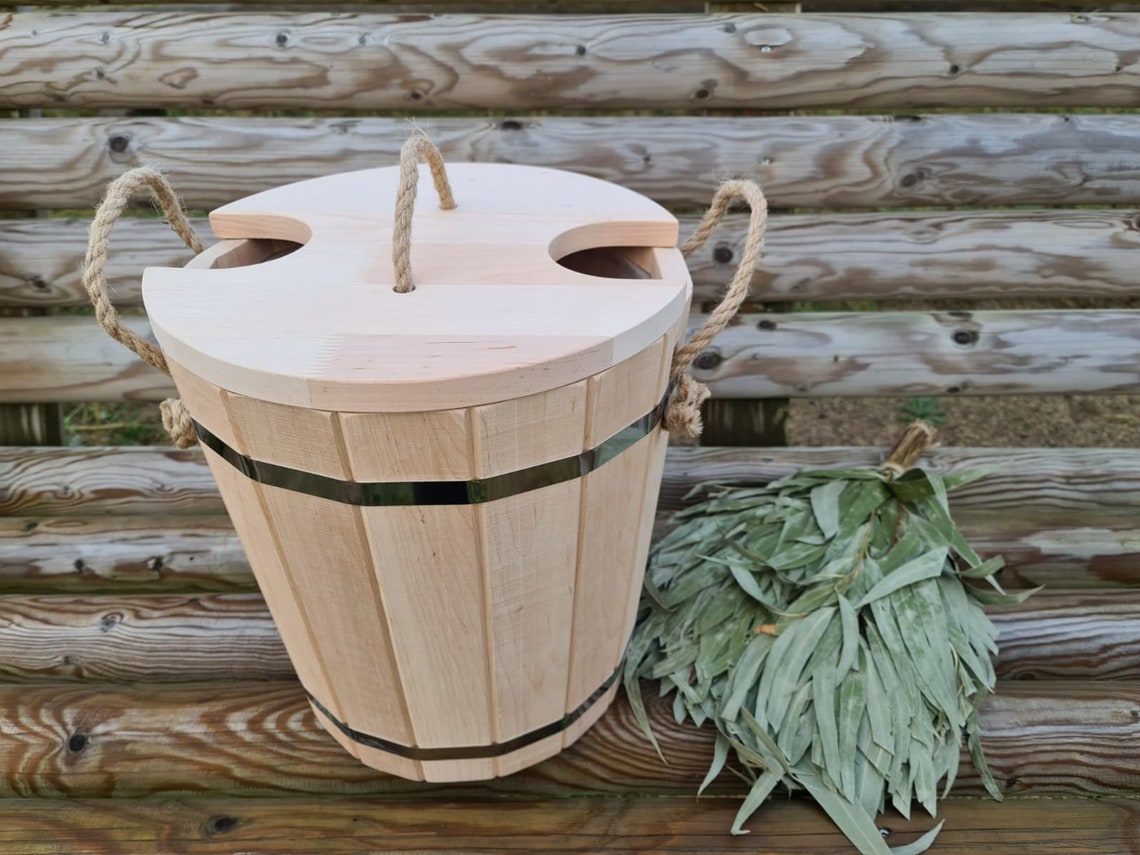 Sauna Bucket Wooden Bucket With Plastic Insert 15 Liters Etsy