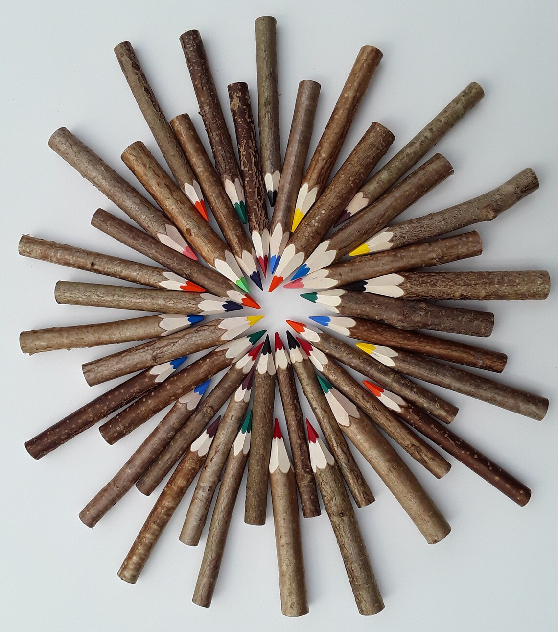 10. Wooden Pencils. 16cm Long With Wax Crayons. Etsy