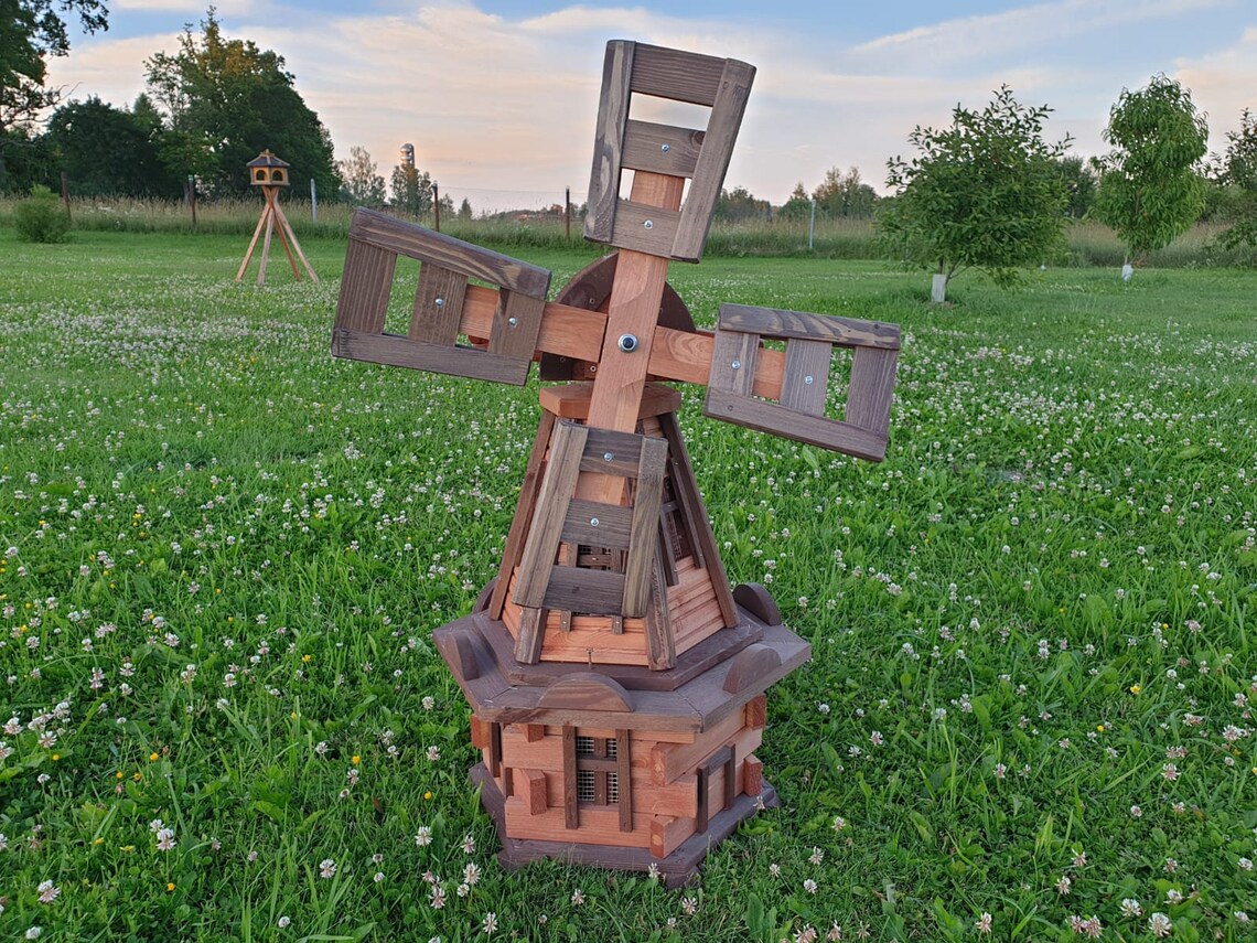 Wooden Windmill. Garden Decor Etsy