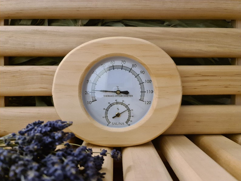 Sauna Room Hygrothermograph Thermometer Hygrometer Wooden Etsy