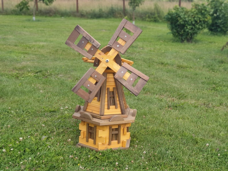 Windmühle aus Holz. Garten Deko Etsy.de