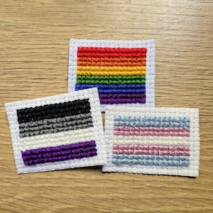 Iron-on Cross Stitch Pride Flag Patches
