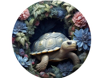 Turtle Wreath Sign: Beach Metal Art, Coastal Decor