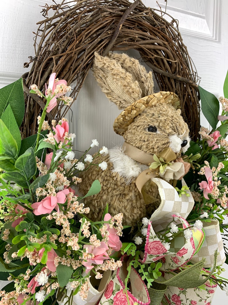 spring wreath Easter Bunny grapevine wreath