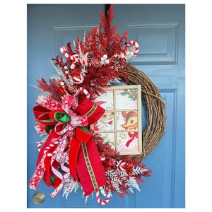 Santa Christmas Wreath: Farmhouse Whimsical Decor