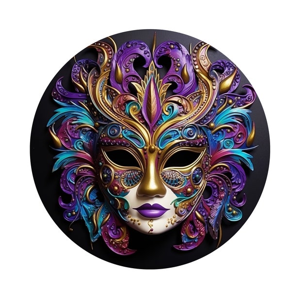 Mardi Gras Mask welcome wreath sign, 3 D Metal Mardi Gras Mask  sign,  Mardi Gras wreath sign, Wreath Attachment sign