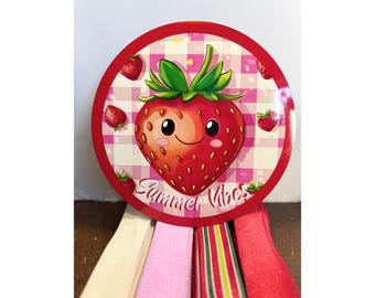 Strawberry Wreath Kit: DIY Summer Vibes, Sublimation Sign & Ribbons
