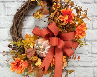 Fall wreath, Farmhouse wreath, Harvest wreath,Autumn wreath, pumpkin wreath , Harvest pumpkin wreath