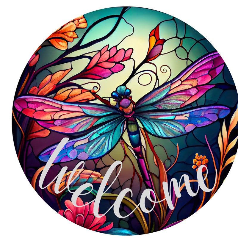 Dragonfly Welcome 10 Sign - Etsy