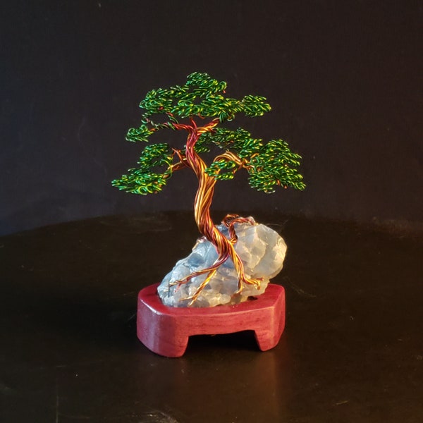 Moyogi Bonsai on Blue Calcite