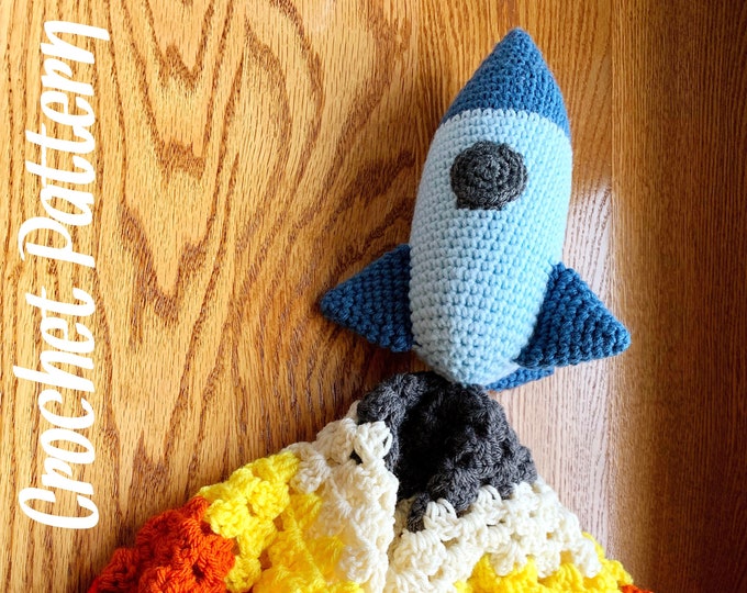 Rocketship Lovey Crochet Pattern//rocketship Amigurumi//baby Shower ...