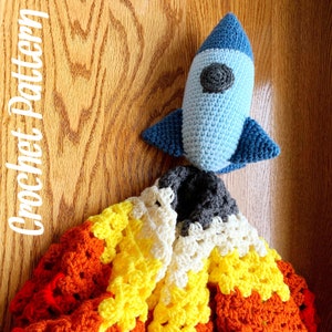 Rocketship Lovey Crochet Pattern//Rocketship Amigurumi//Baby Shower Gift//Crochet Lovey for Babies