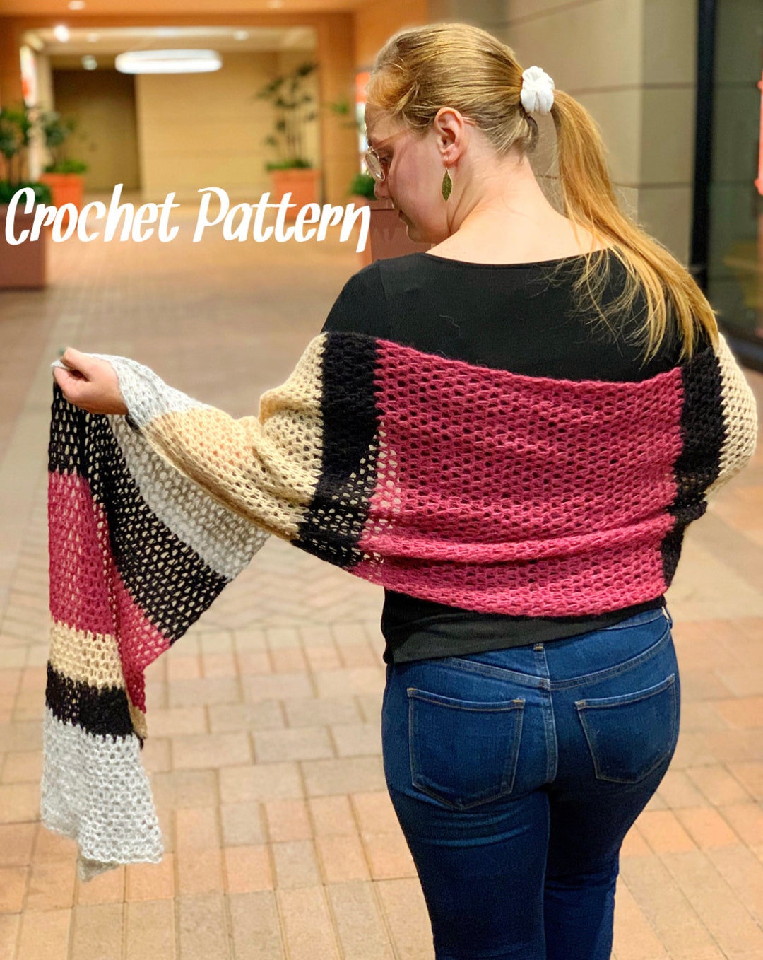 Crochet Pattern Wrap// Crochet Scarf Pattern// Shawl Crochet Pattern ...