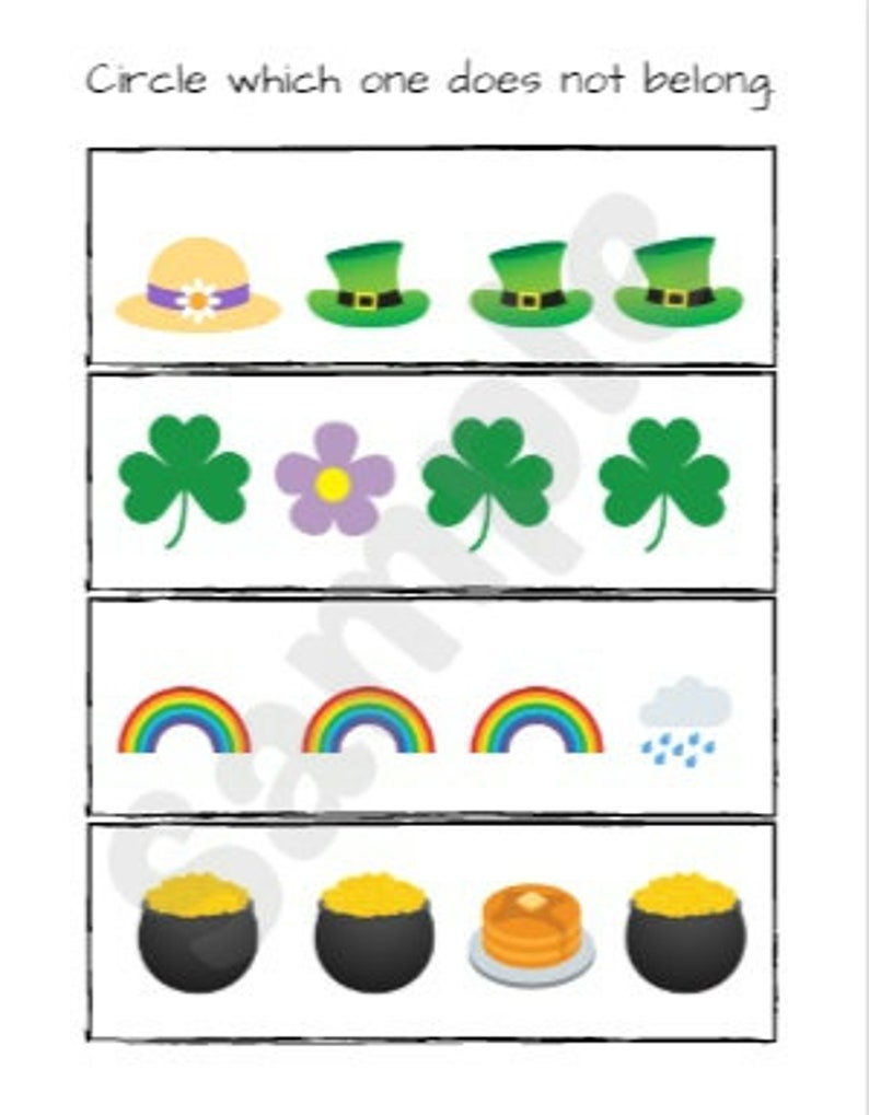 St Printables Activity Pages St Patrick/'s Day Activities Kindergarten Worksheets Patrick/'s Day Printables Preschool Worksheets