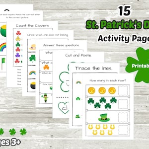 St. Patrick&#39;s Day Activities | Preschool Worksheets | Kindergarten Worksheets | St. Patrick&#39;s Day Printables | Printables | Activity Pages