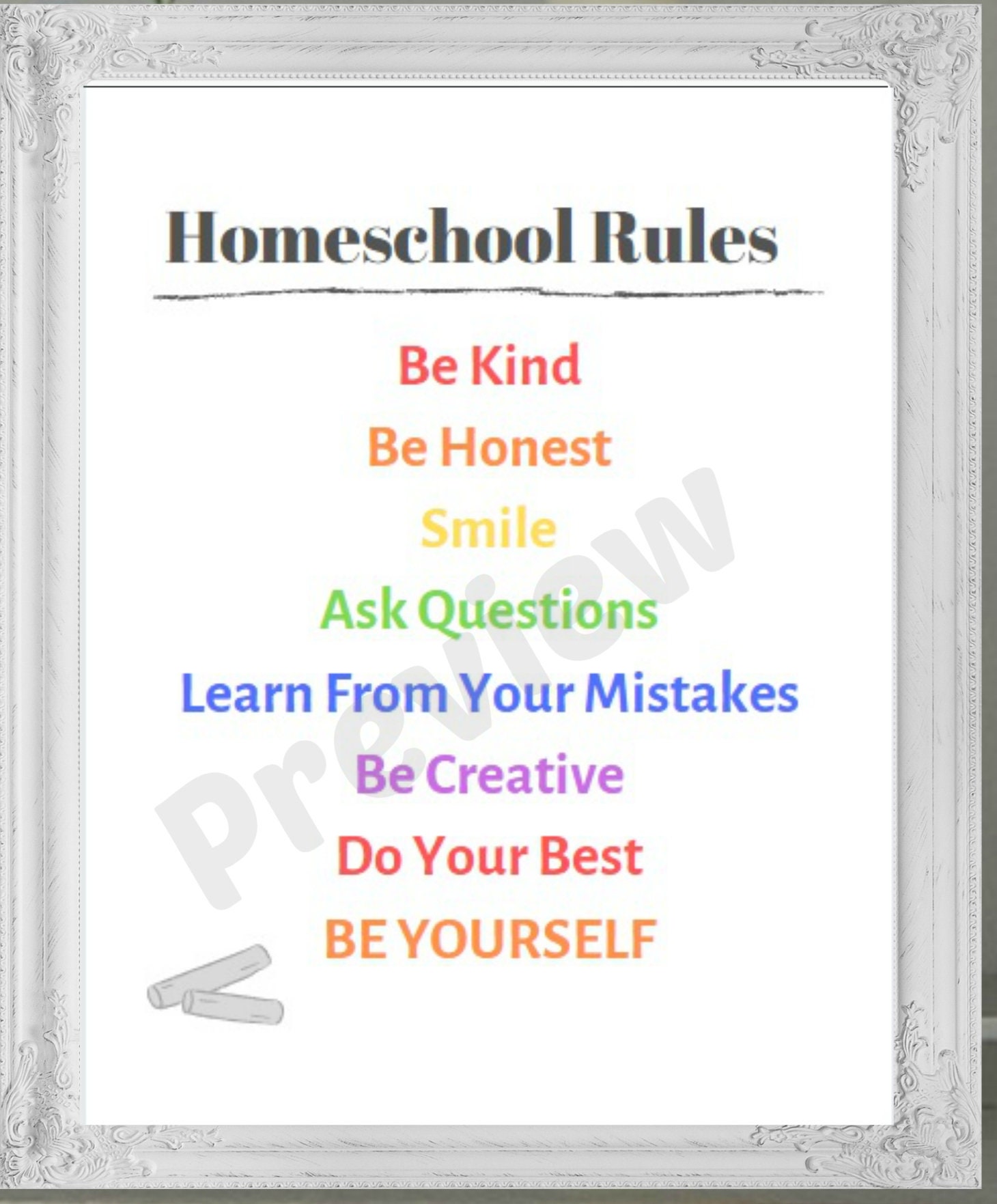 Homeschool Rules Homeschool Sign Homeschool Printable Etsy