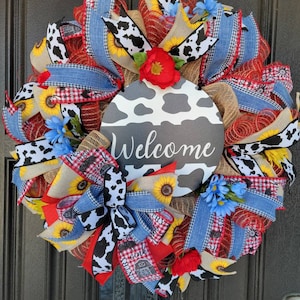 Floral Wreath, Spring Wreath, Farmhouse Wreath, Easter Wreath, Everyday Wreath, farm wreath
