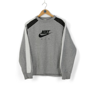 00s Unisex Vintage NIKE Air Big Logo Gray Crewneck Sweatshirt Size