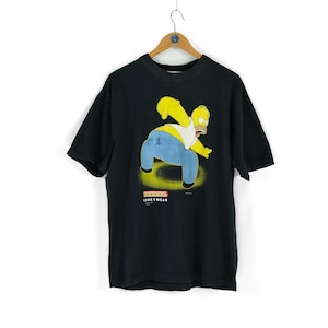 Raro vintage HOMEYWEAR anni '90 Kiss My Ass 1999 t-shirt XL maglietta retrò dei cartoni animati Matt Groening