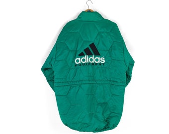 90s Vintage Men's ADIDAS Equipment Back Logo Quilted Green