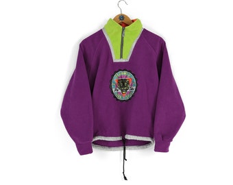 90s Vintage Men's HELLY HANSEN Blue Fleece Full Zip Sweater Size M