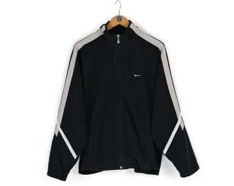 00s Vintage men's NIKE small swoosh half zip fleece sweater Size L XL retro sportswear winter style