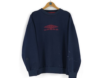 Vintage men s UMBRO center logo blue crewneck sweatshirt Size L XL oversized jumper