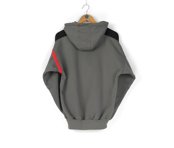 90s Rare Vintage Men's ADIDAS USA Gray Half Zip Hoodie Size S