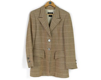 Vintage women's ESCADA Elements beige linen blazer Size 38